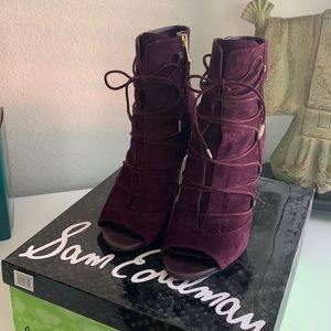 Sam Edelman Asher Bootie Wine Suede 